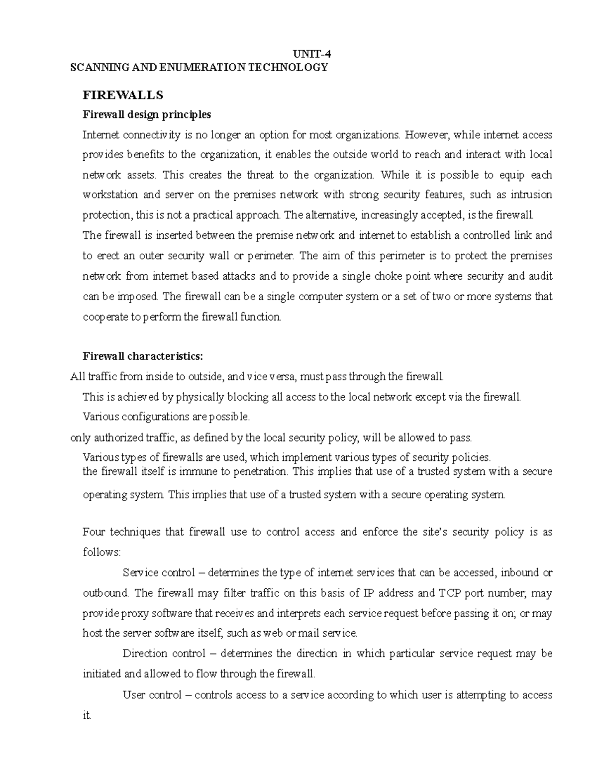 Unit-4 - Lecture notes 4 - UNIT- SCANNING AND ENUMERATION TECHNOLOGY ...