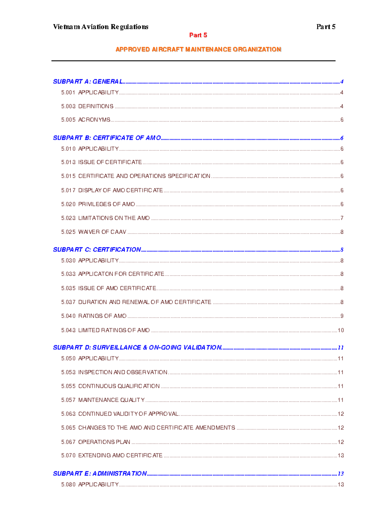 05-VAR-5-Approved-Maintenance-Organization-Guidelines-2017 - Studocu