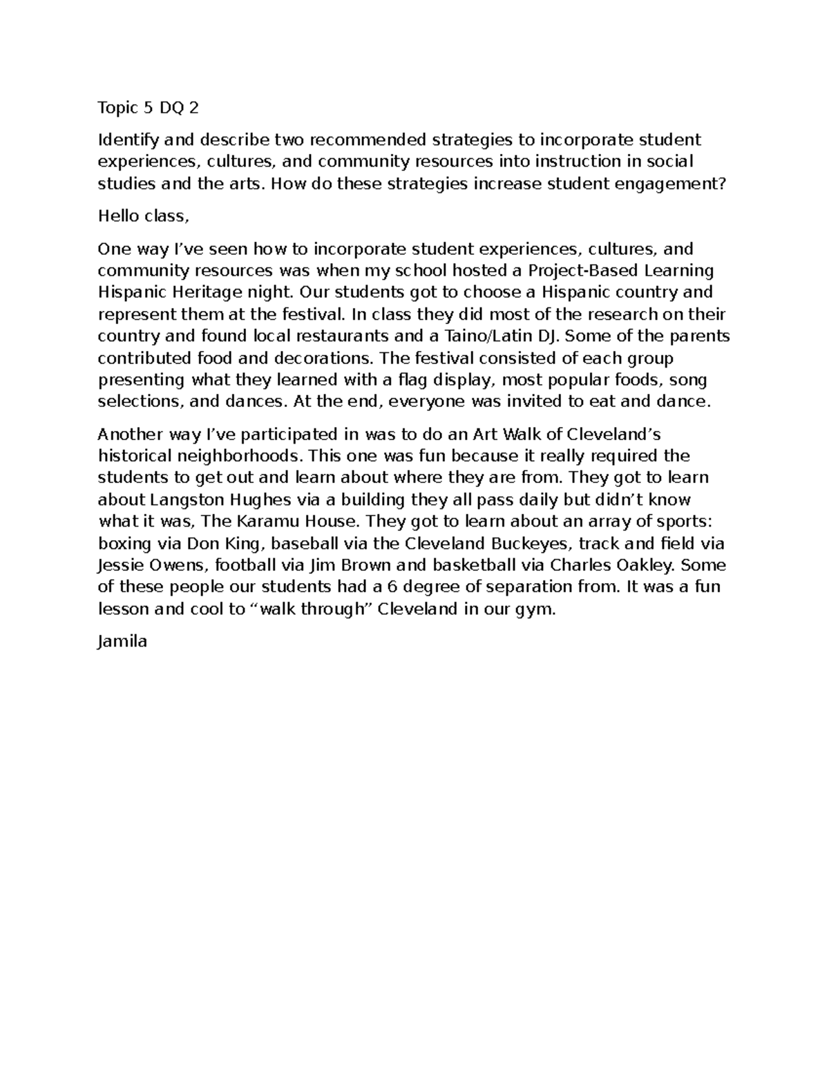 Topic 5 DQ 2 - Identify and describe two recommended strategies to ...
