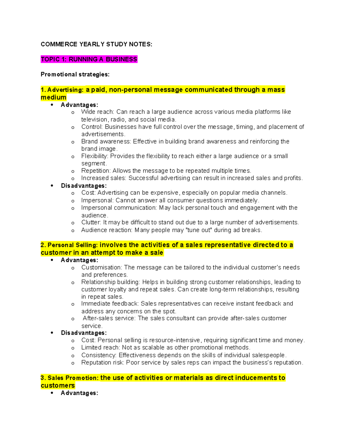 Commerce Yearly Study Notes: A Comprehensive Overview of Business ...