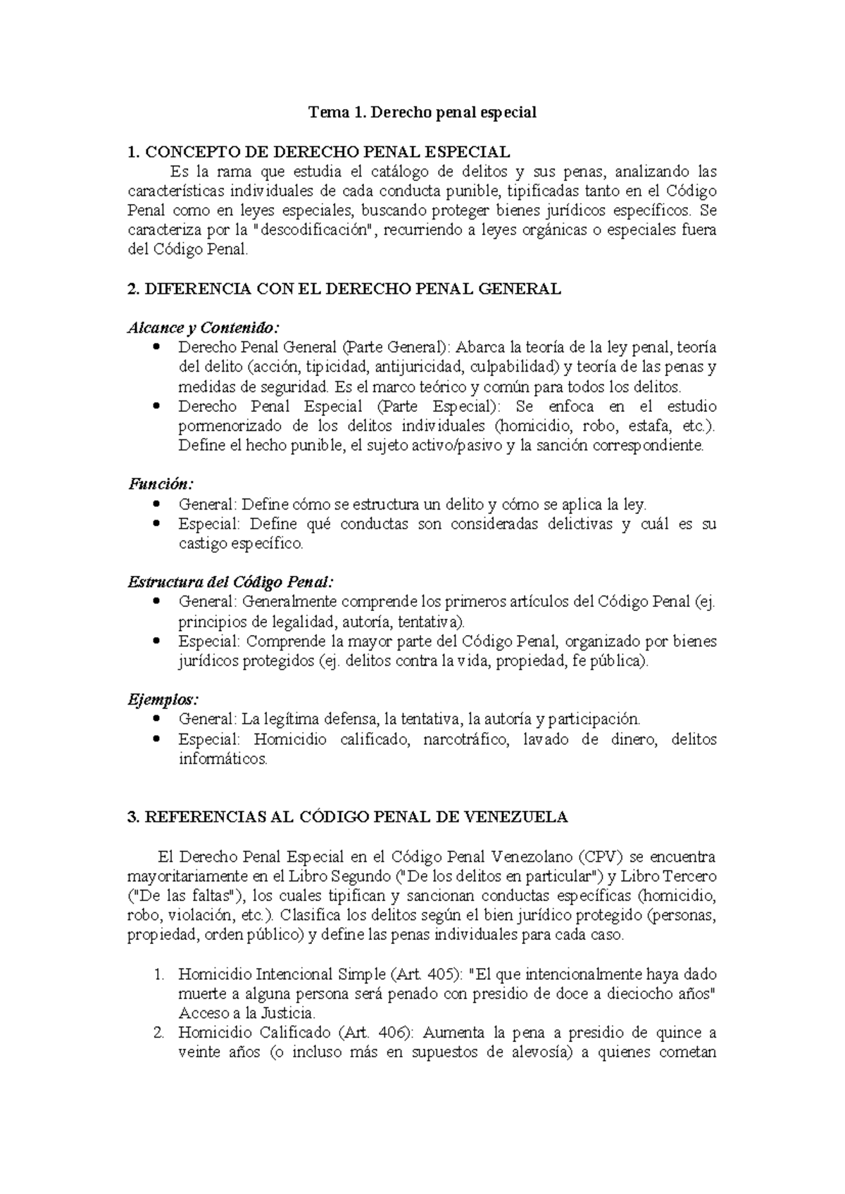 Derecho Penal II: Tema 1 - Conceptos y Delitos en el Código Penal ...