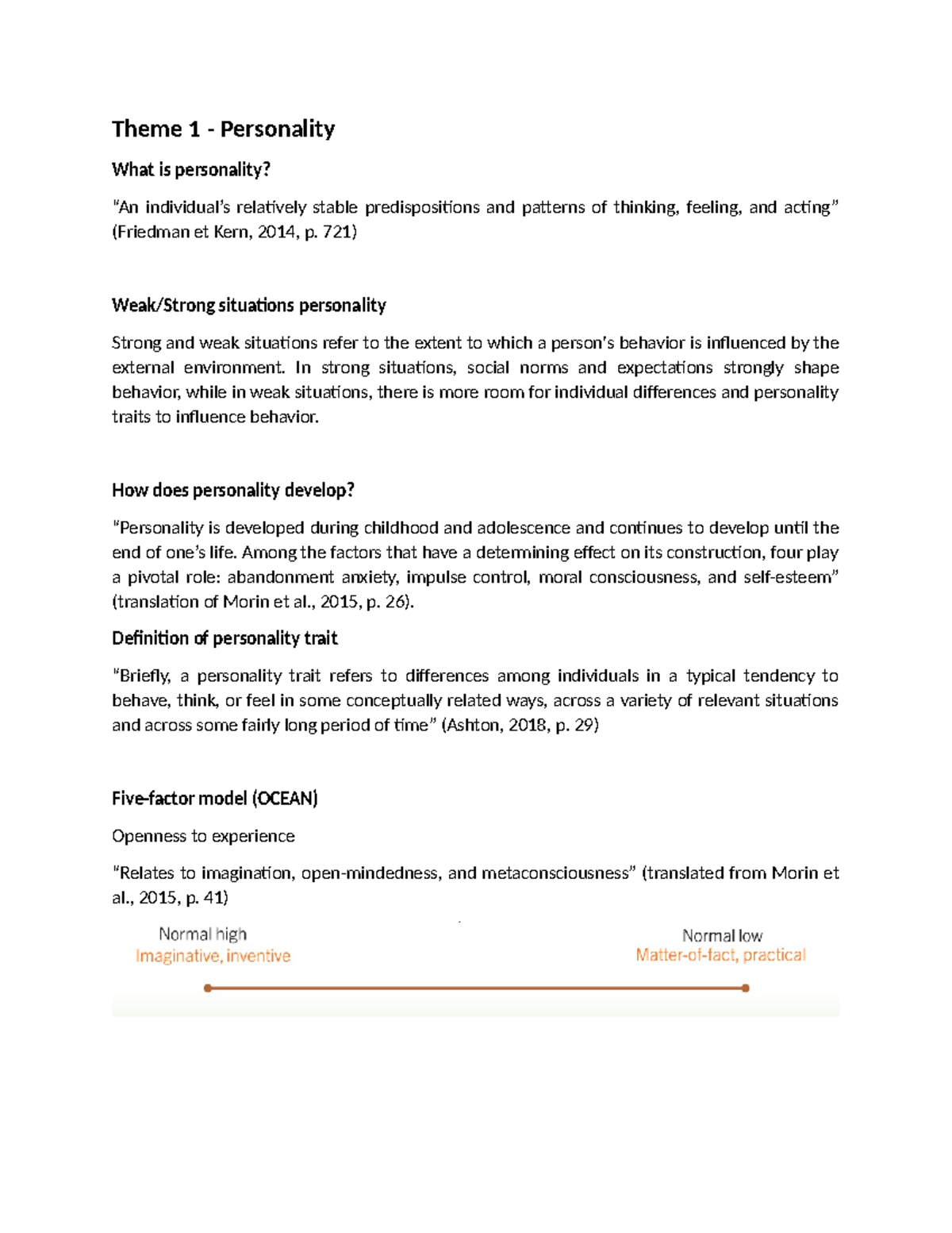 Summary-OB - Theme 1 - Personality What is personality? “An individual ...