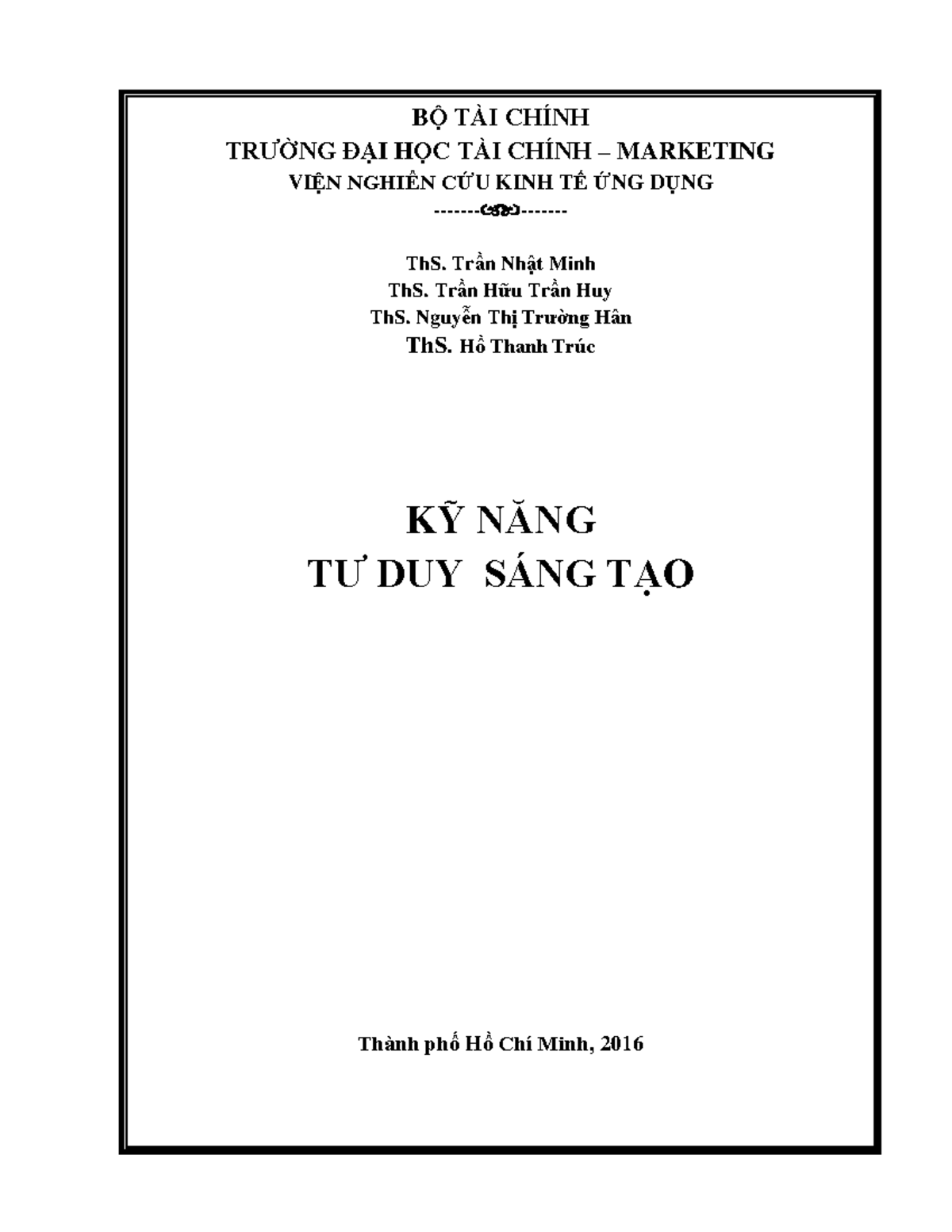 Tài liệu Kỹ Năng Tư Duy Sáng Tạo - Môn Học Kỹ Năng Mềm - Document Preview