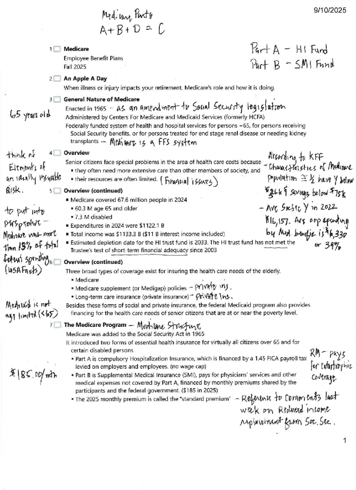 Final Exam Review for ABC123: Medicare Overview and Key Issues - Studocu