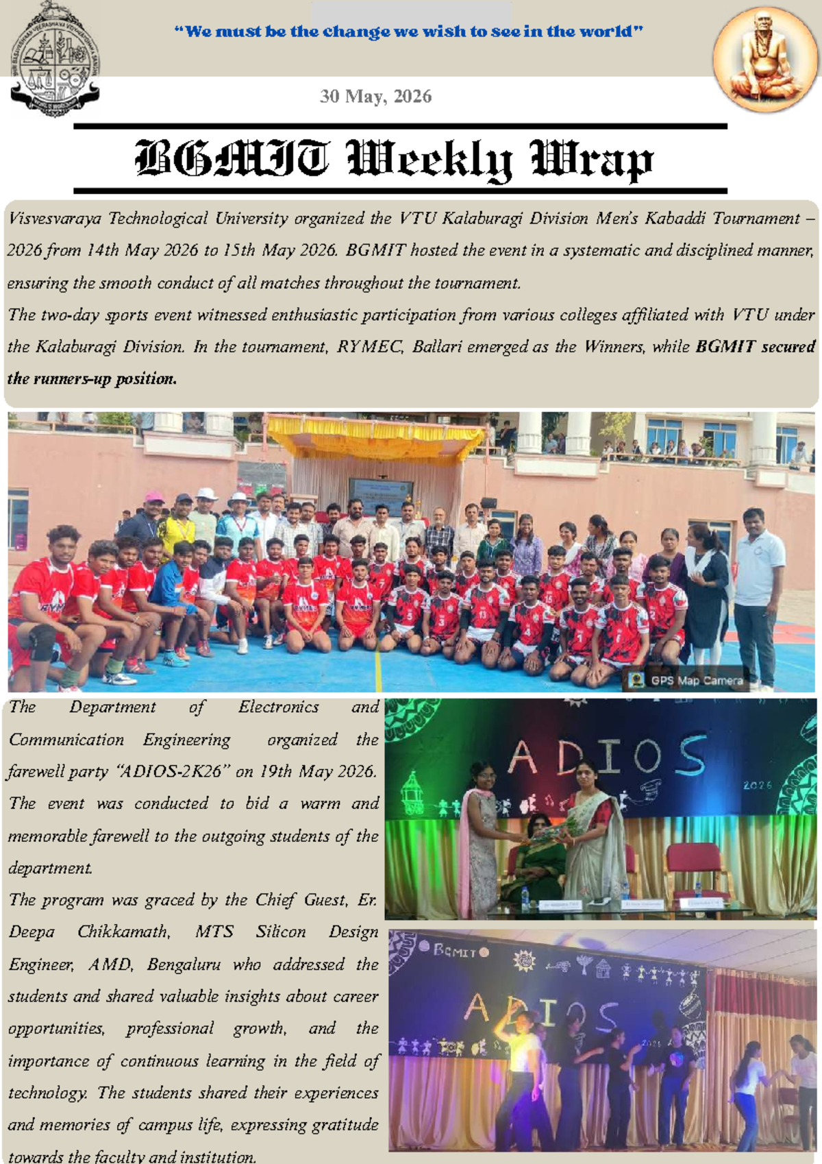 BGMIT Weekly Wrap: Highlights from 30 May 2026 Events - Studocu