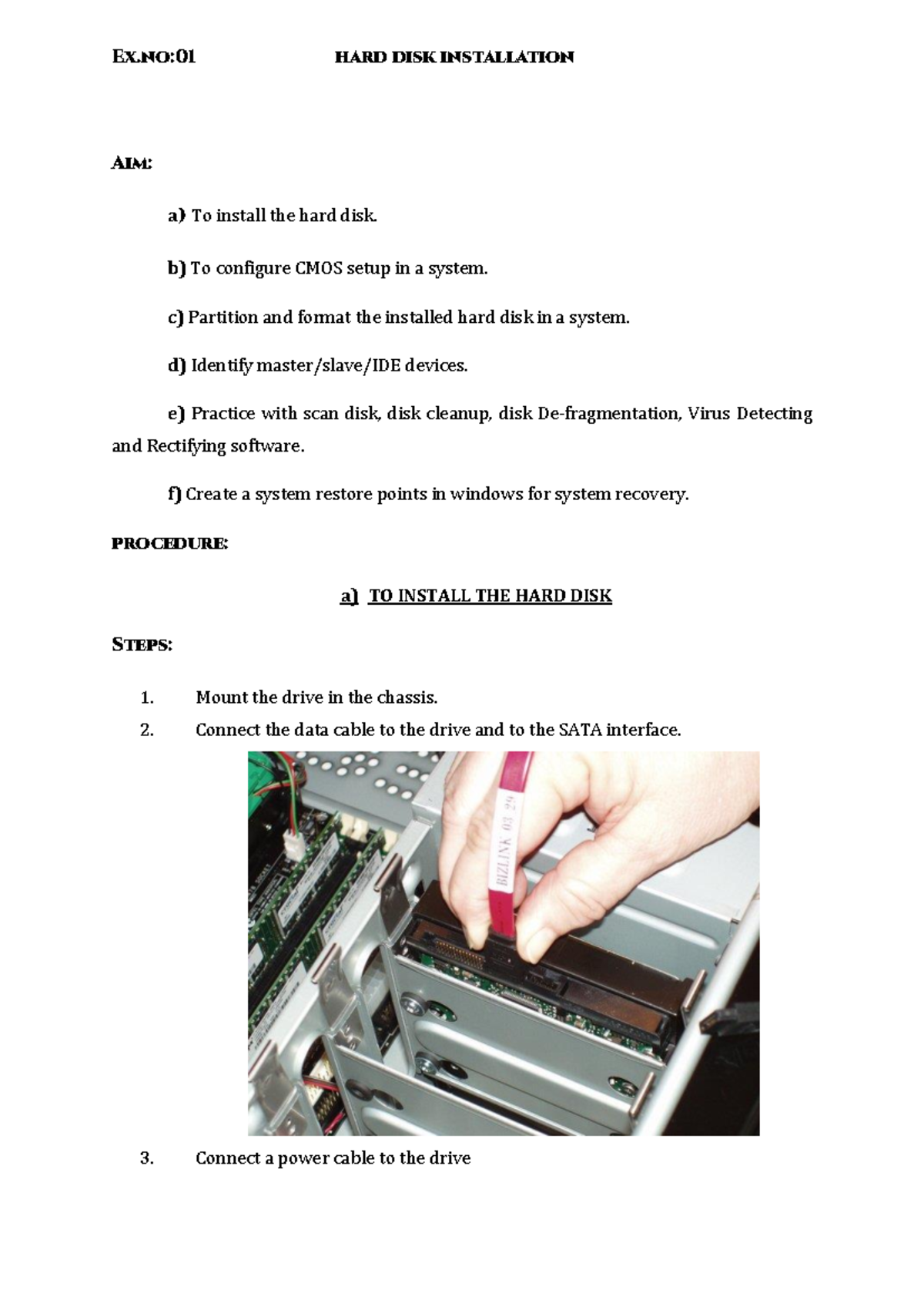 Svhpc CSE - CHSN 1ST EX: Hard Disk Installation & Configuration Guide ...