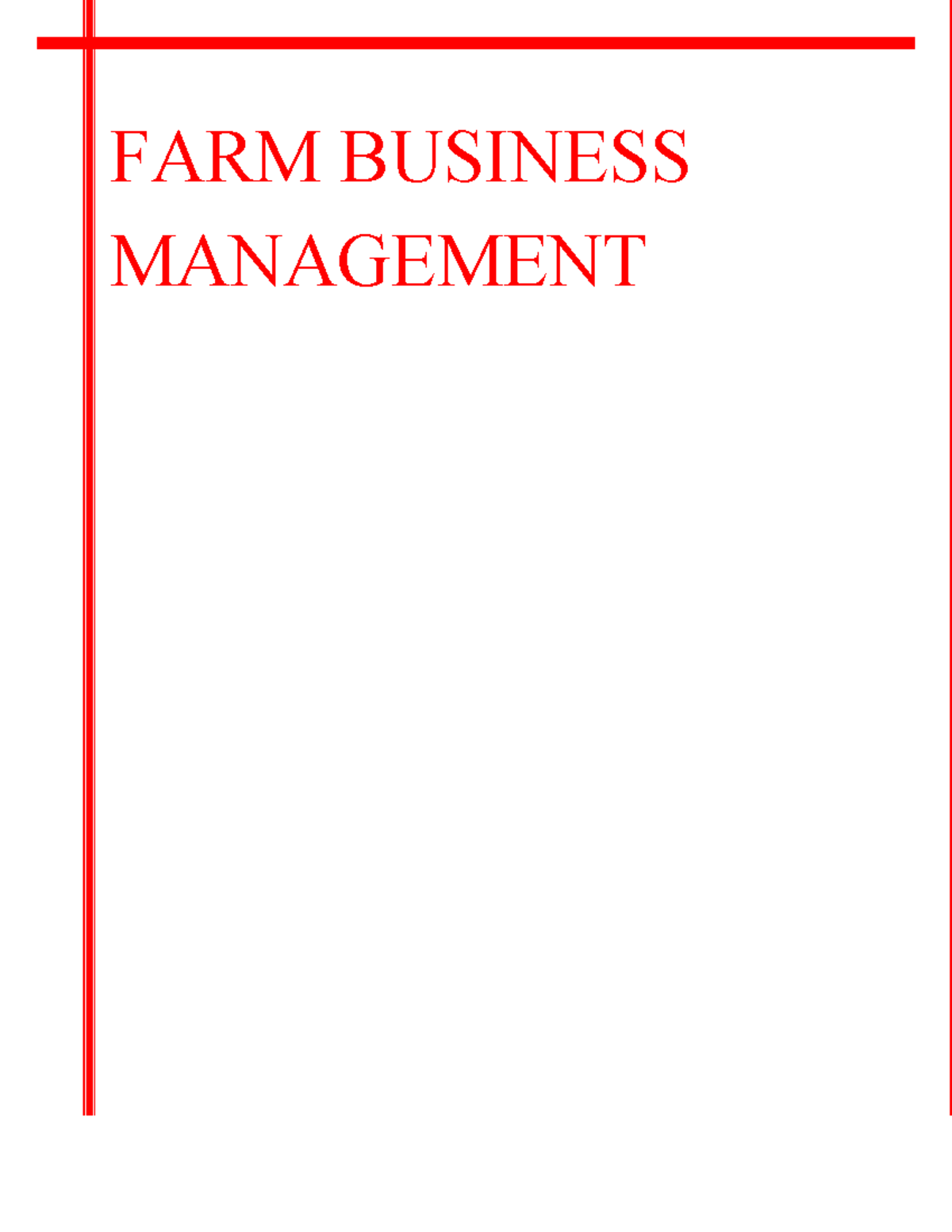 FARM BUSINESS MANAGEMENT (FBM) NOTES BY ENGINEER ELIAS WAWERU NGOTHO ...