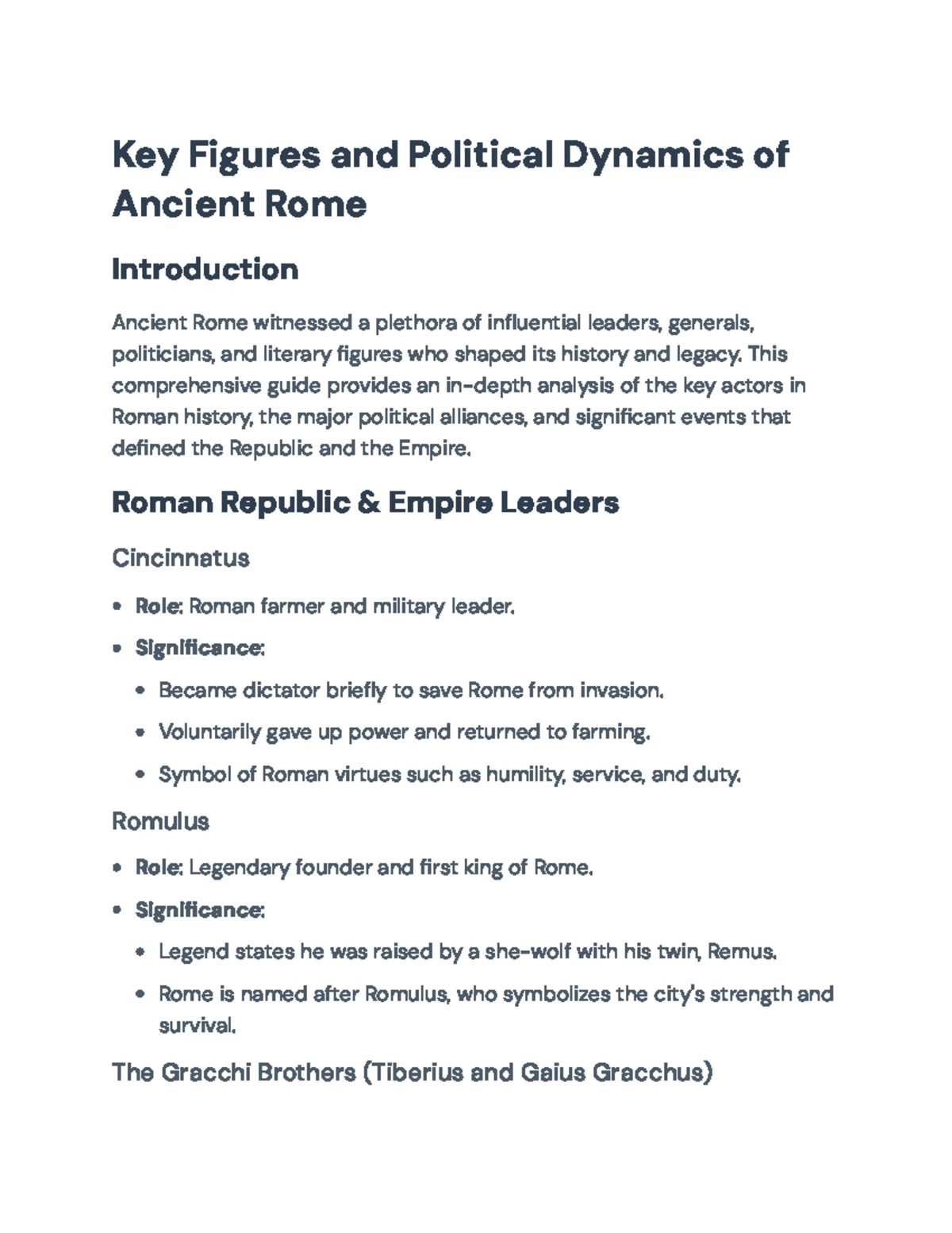 Key Figures & Political Dynamics of Ancient Rome: A Detailed Overview ...
