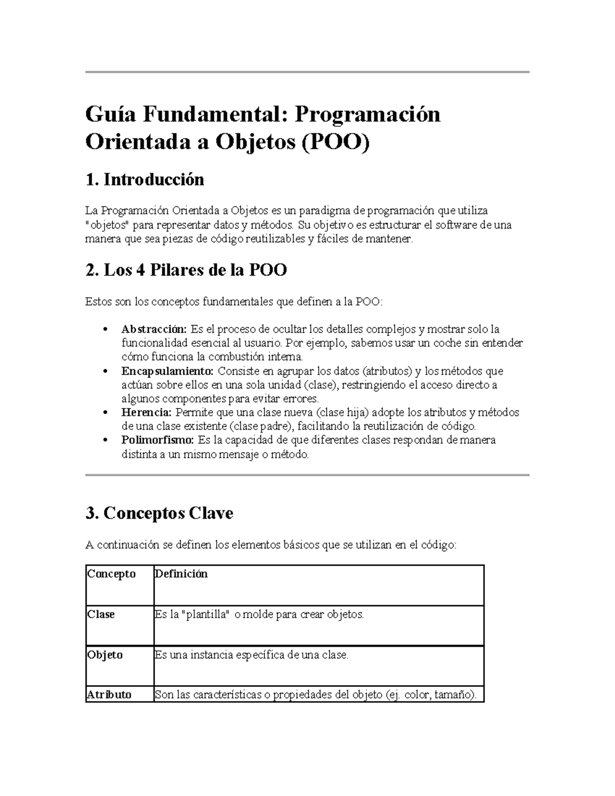 Guía Fundamental: Programación Orientada a Objetos (POO) - Studocu