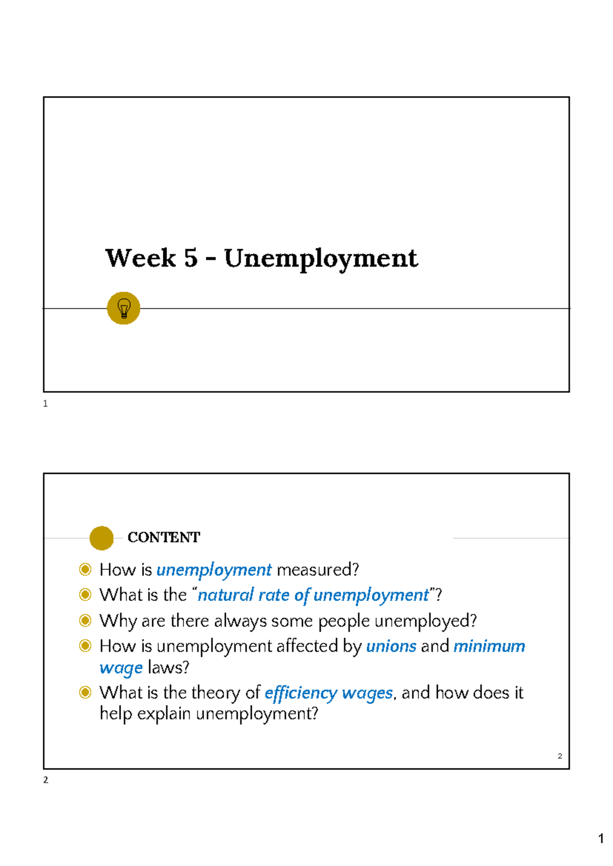 Unemployment Insights: Macroeconomics Lecture Notes (ECON 101) - Studocu