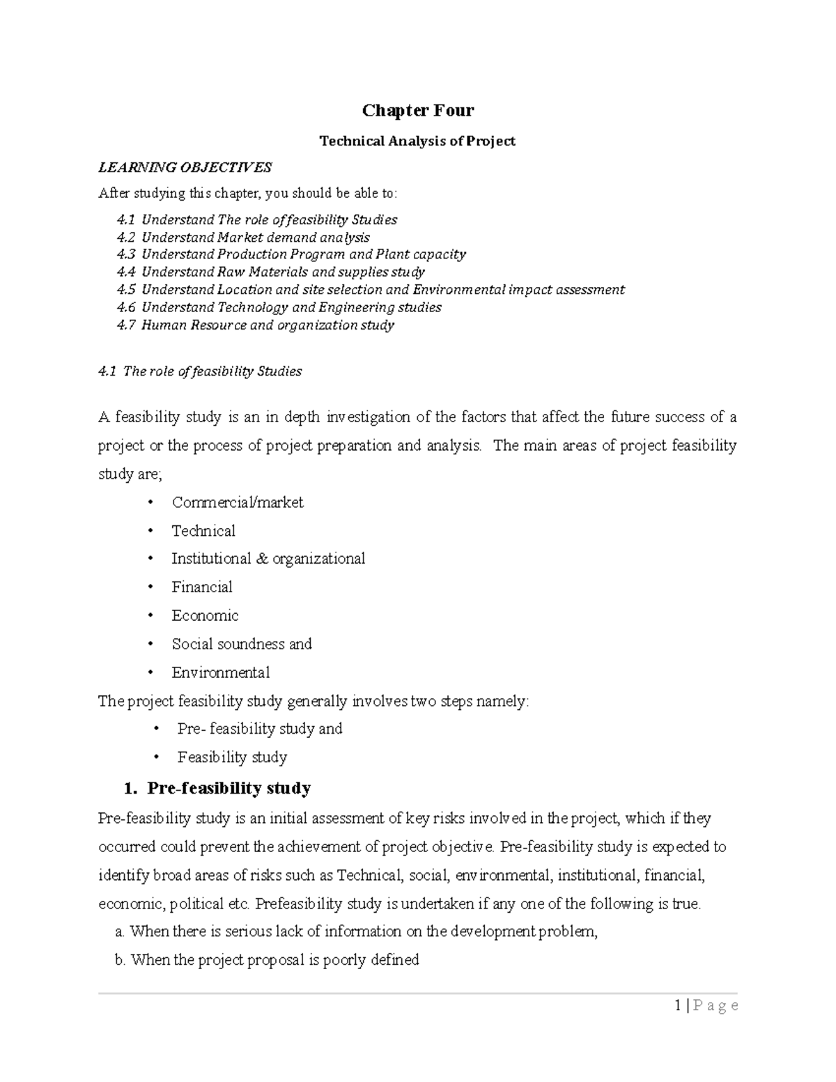 Ch 4 Project Feasibility and Market Demand Analysis Notes - Studocu