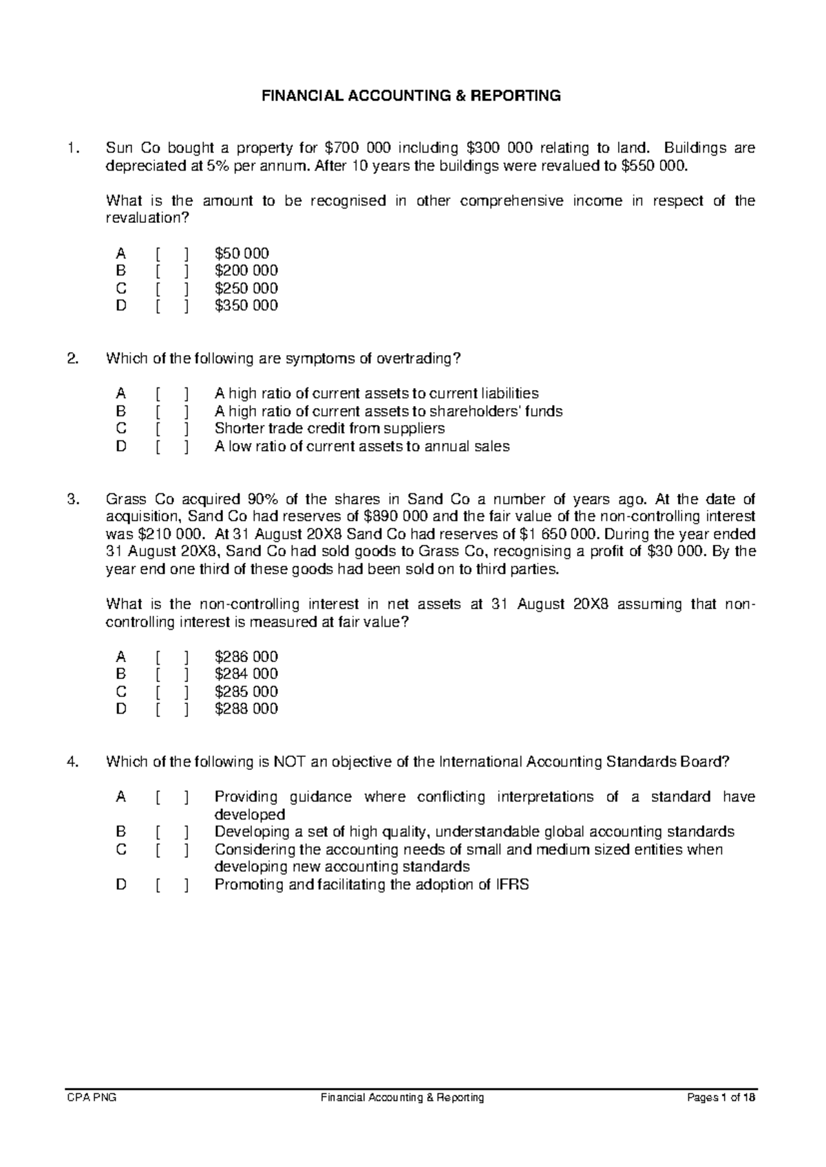 FAR Exam - Comprehensive Review Questions & Answers - Studocu