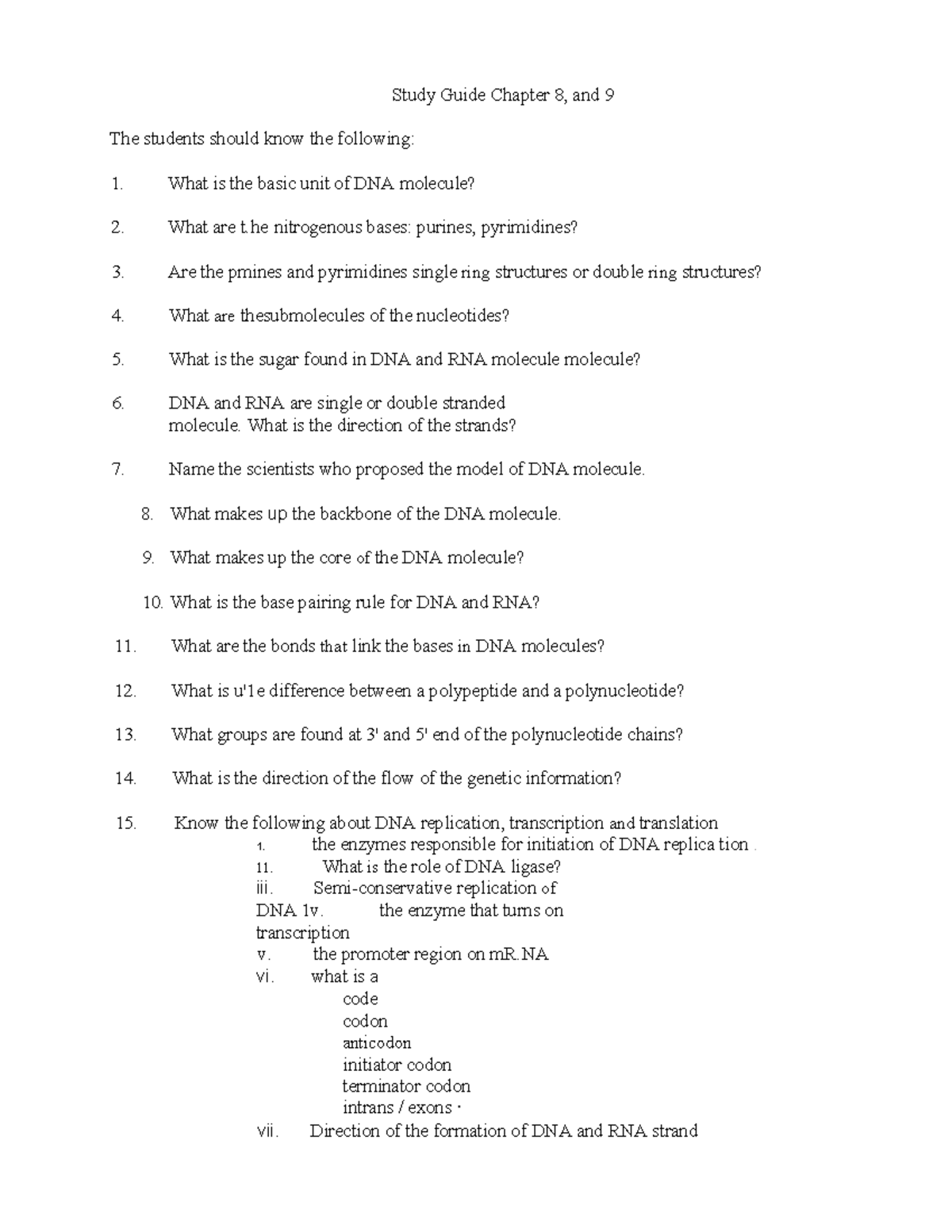 Bio 208 Study Guide: Key Concepts from Chapters 8 & 9 - Studocu
