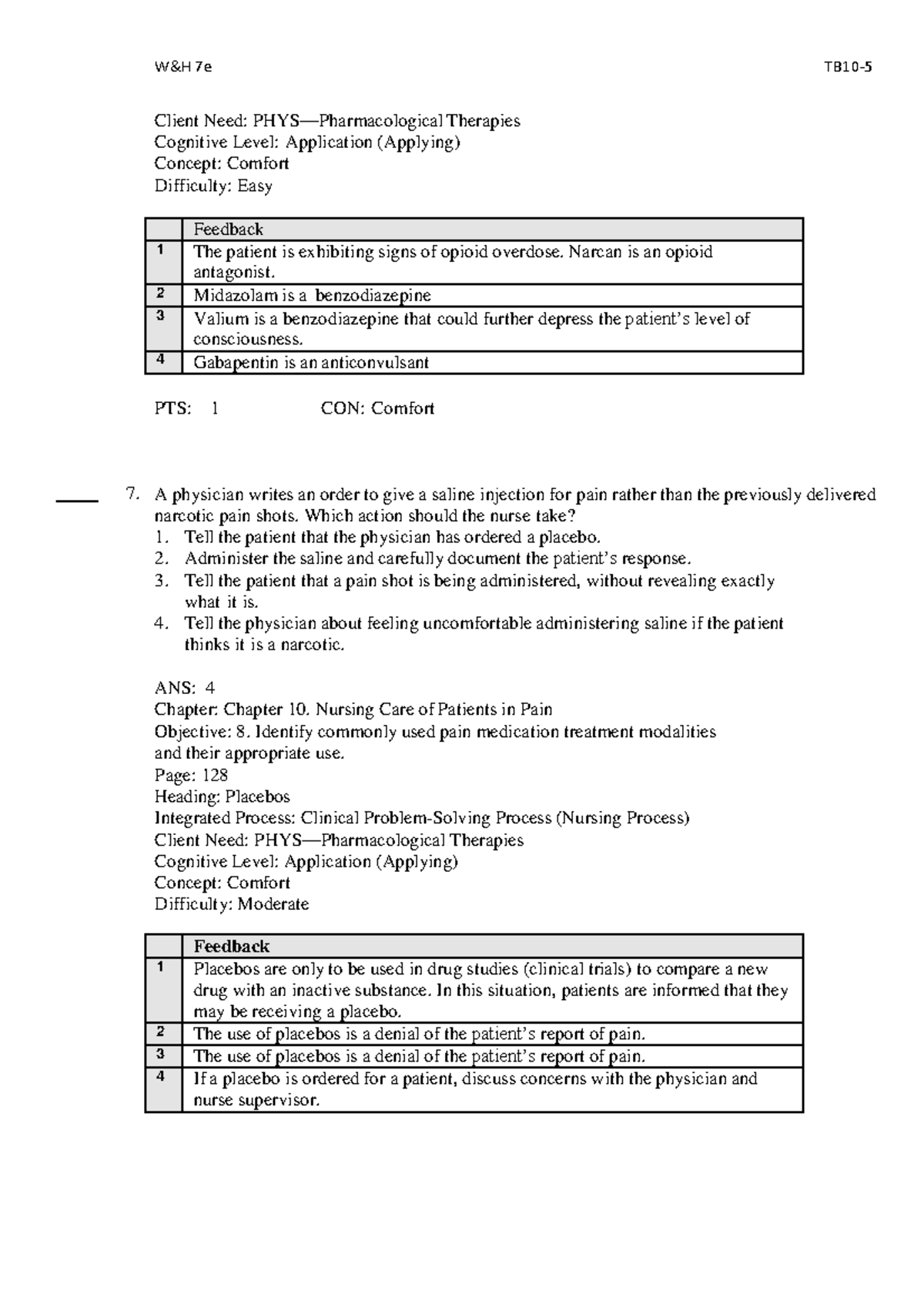 Nursing Care of Patients in Pain: Chapter 10 Notes (NUR 2241) - Studocu