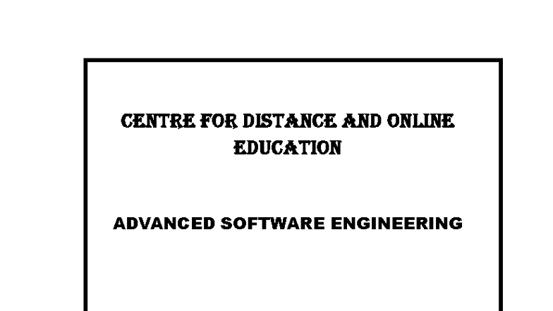 Advanced Software Engineering (M.Sc. CS) - Course Overview and ...