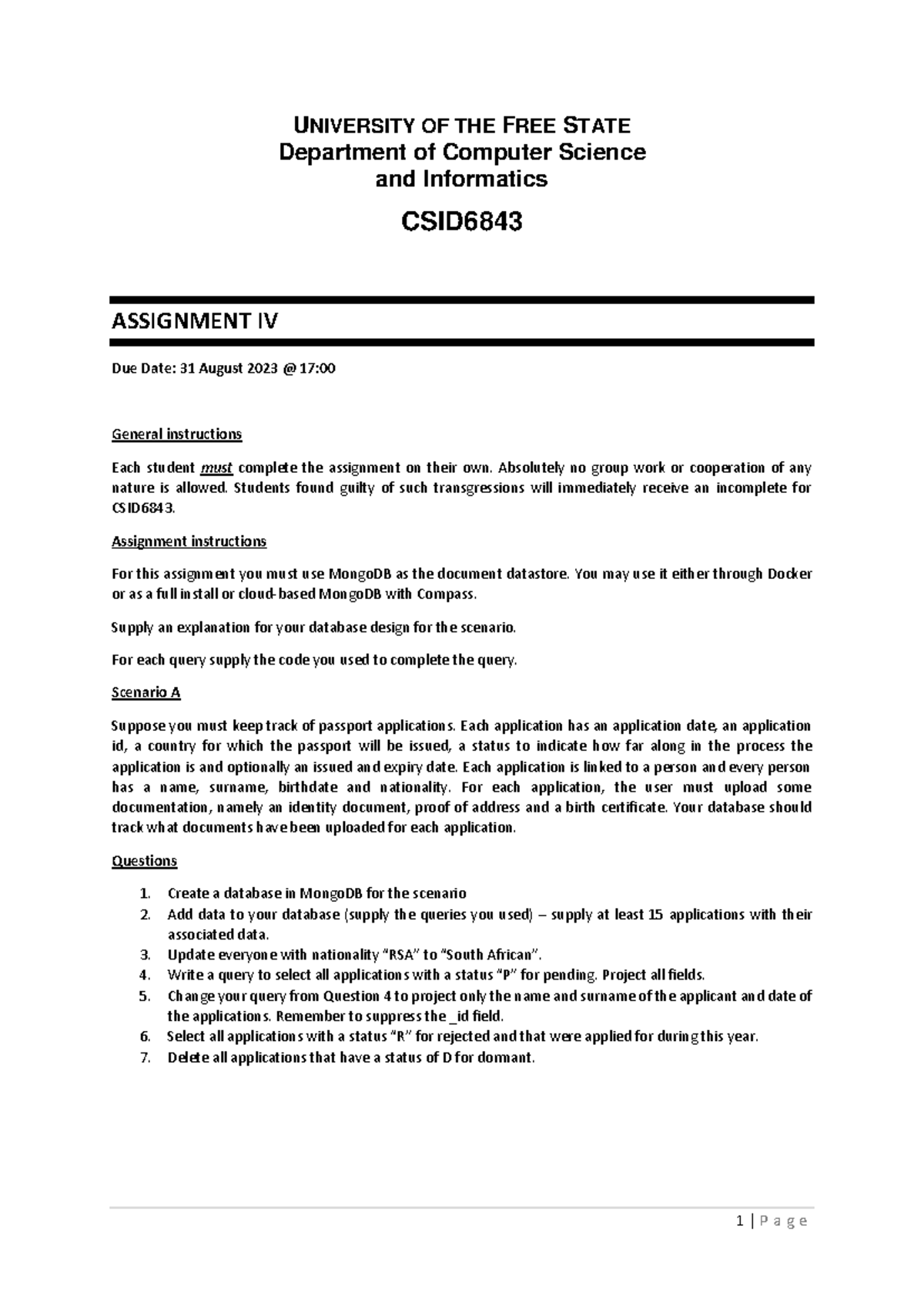 Assignment 4 - Introduction to Database and Database management systems ...