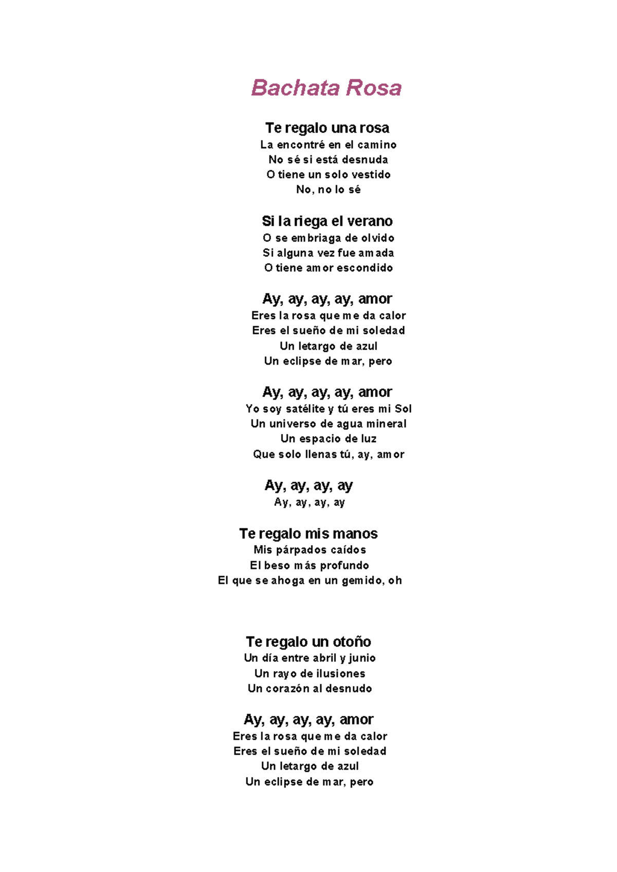 Letras 2 - Apuntes de la canción 