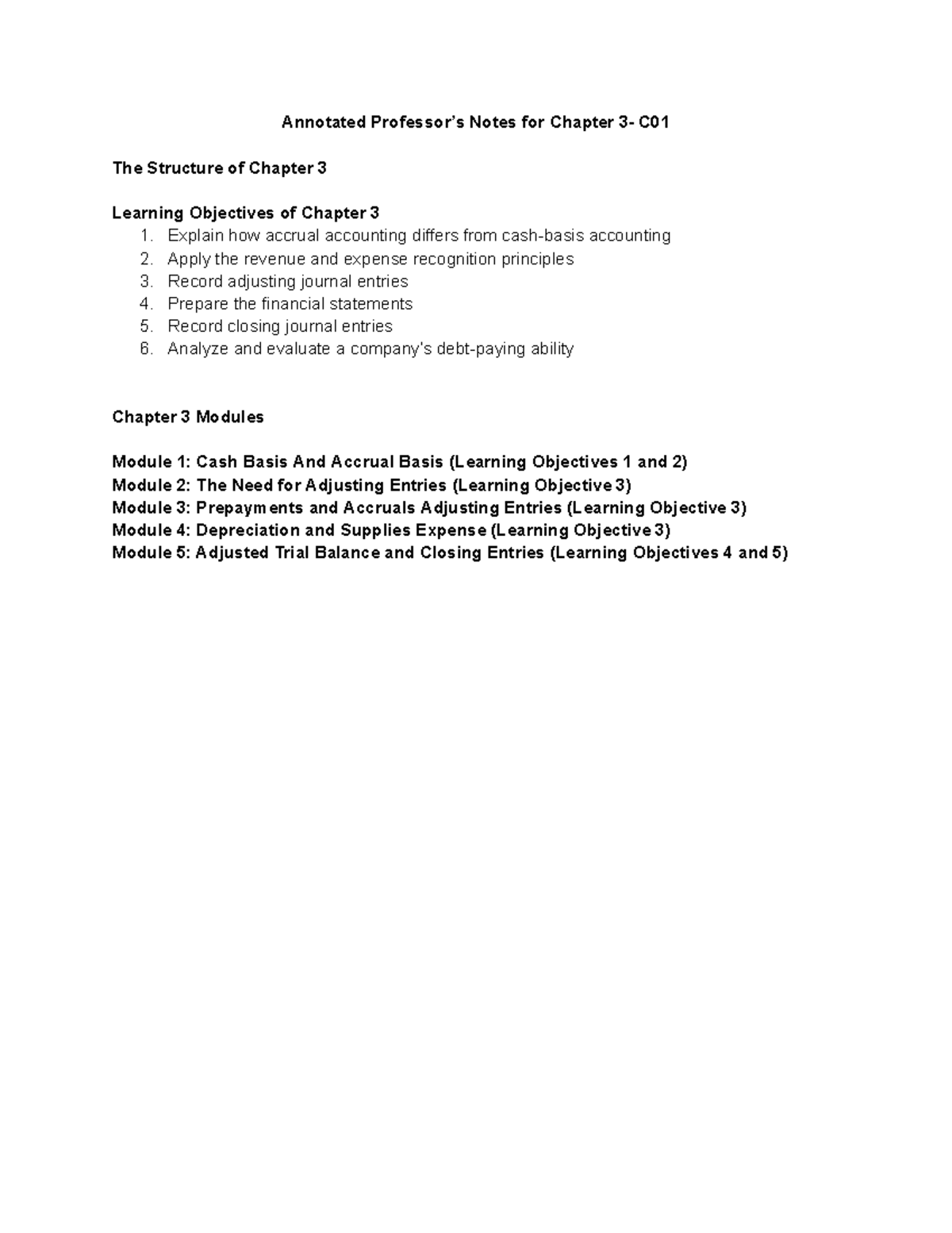 Annotated Notes for Chapter 3 - C01: Accrual vs. Cash Basis Accounting ...