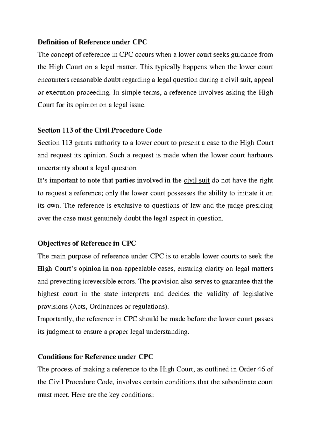 Understanding the Concept of Reference under CPC - Studocu