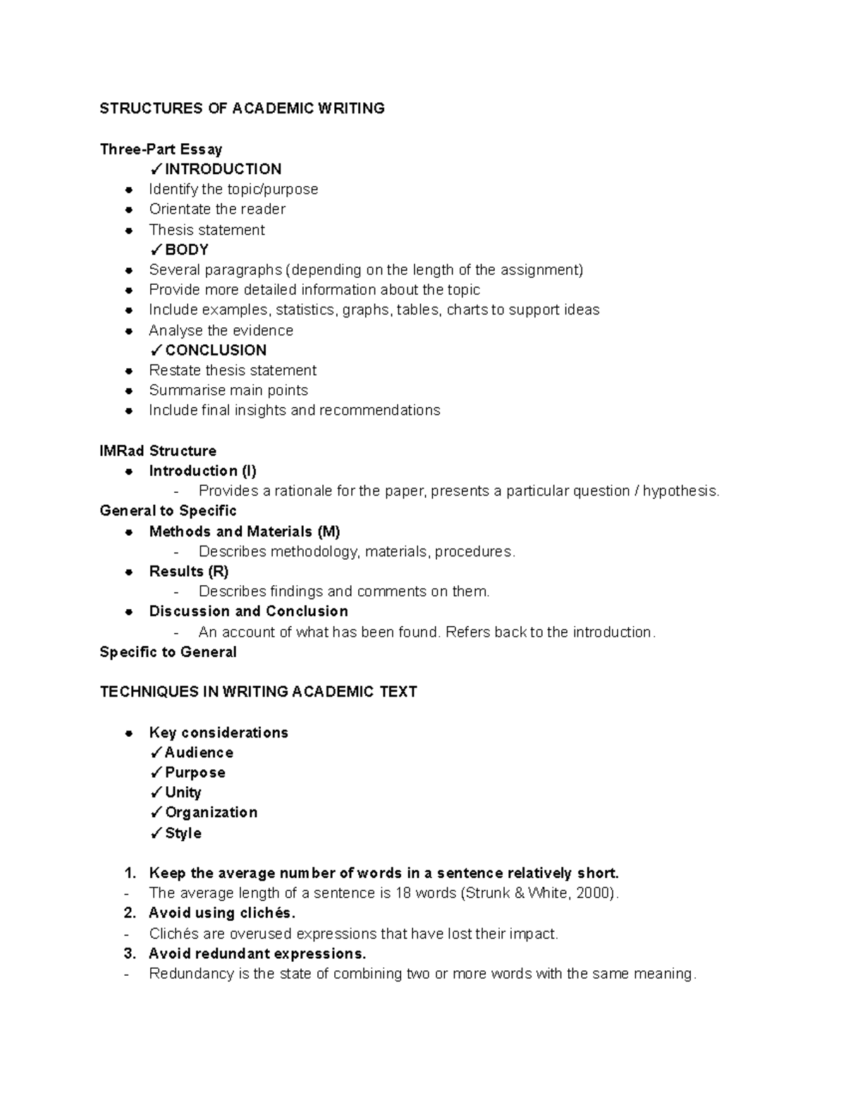 EAPP Lecture Notes: Structures of Academic Writing for SHS ABM - Studocu