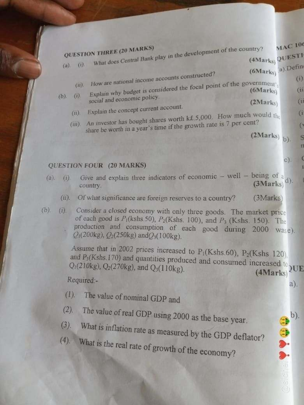 MAC 106: MACROECONOMICS EXAM PRACTICE QUESTIONS - Studocu