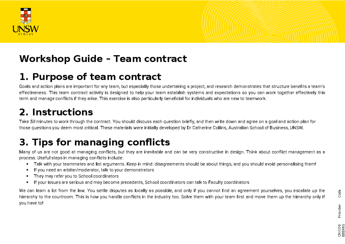 Team Contract Guide: Collaborative Strategies and Conflict Management ...