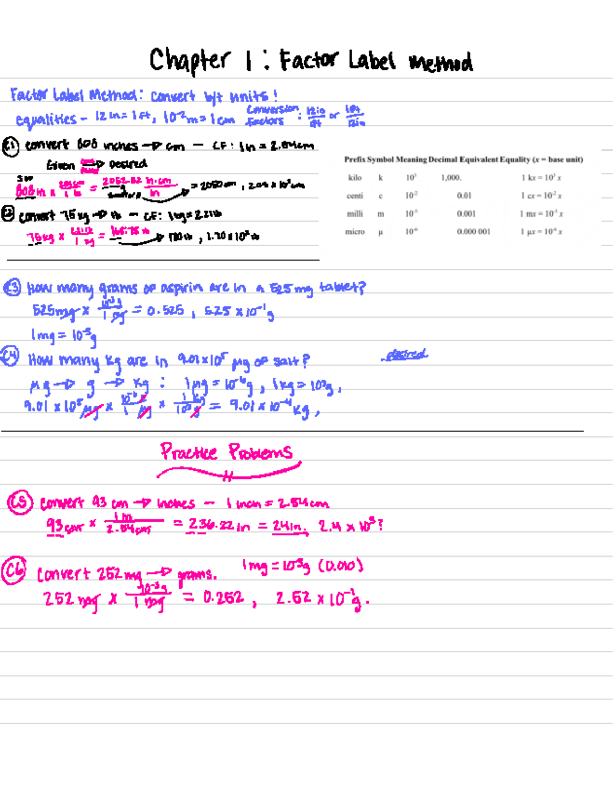 Factor Label Method: Unit Conversion Techniques and Practice Problems ...