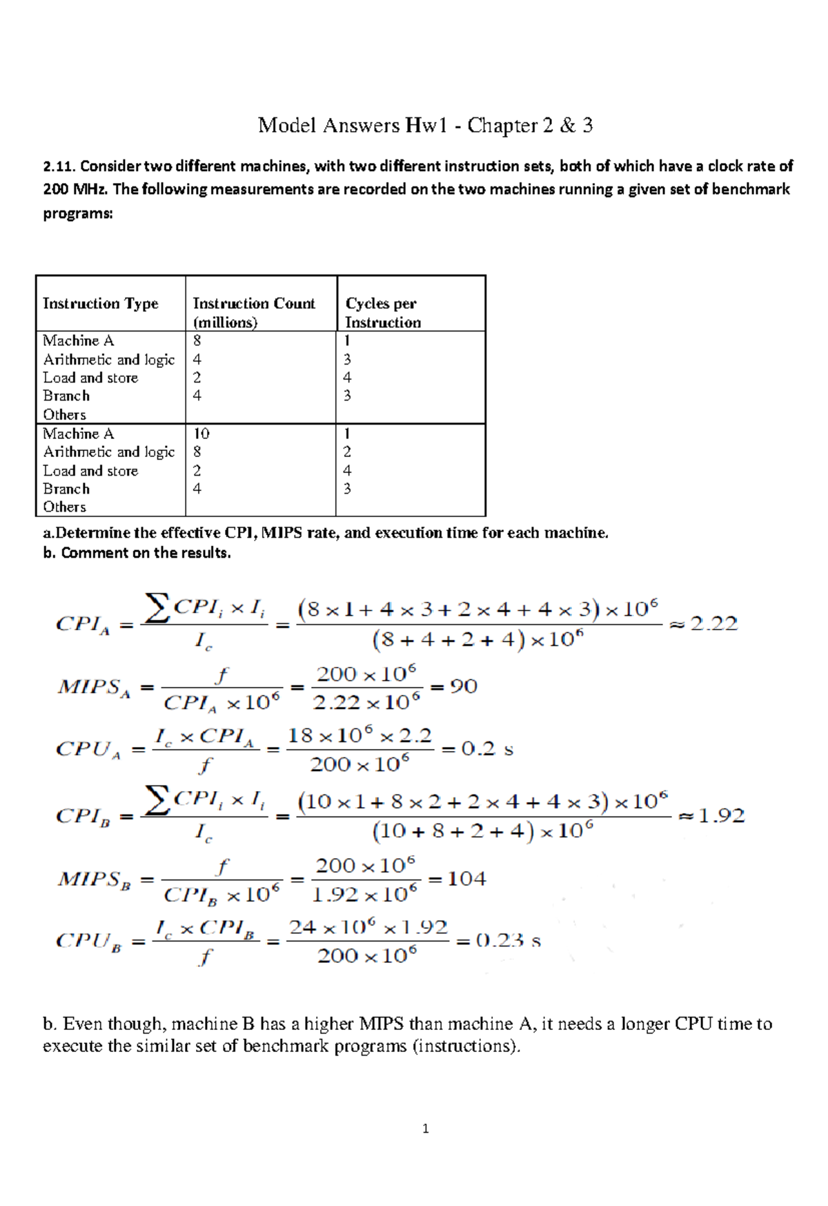 Model Answers for Hw1 - Chapter 2 & 3 (CS101) - Studocu