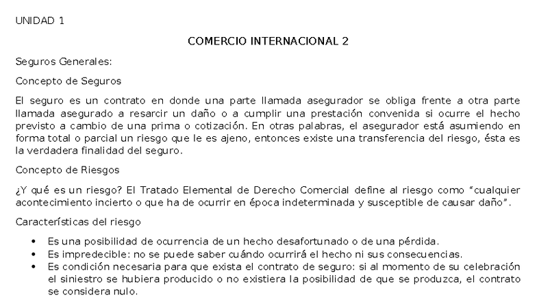 Resumen 1er Parcial CI2: Conceptos Clave de Seguros y Riesgos - Studocu