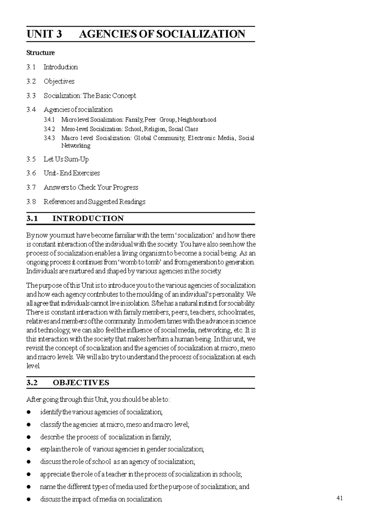 Unit 3: Exploring the Agencies of Socialization in Society - Studocu