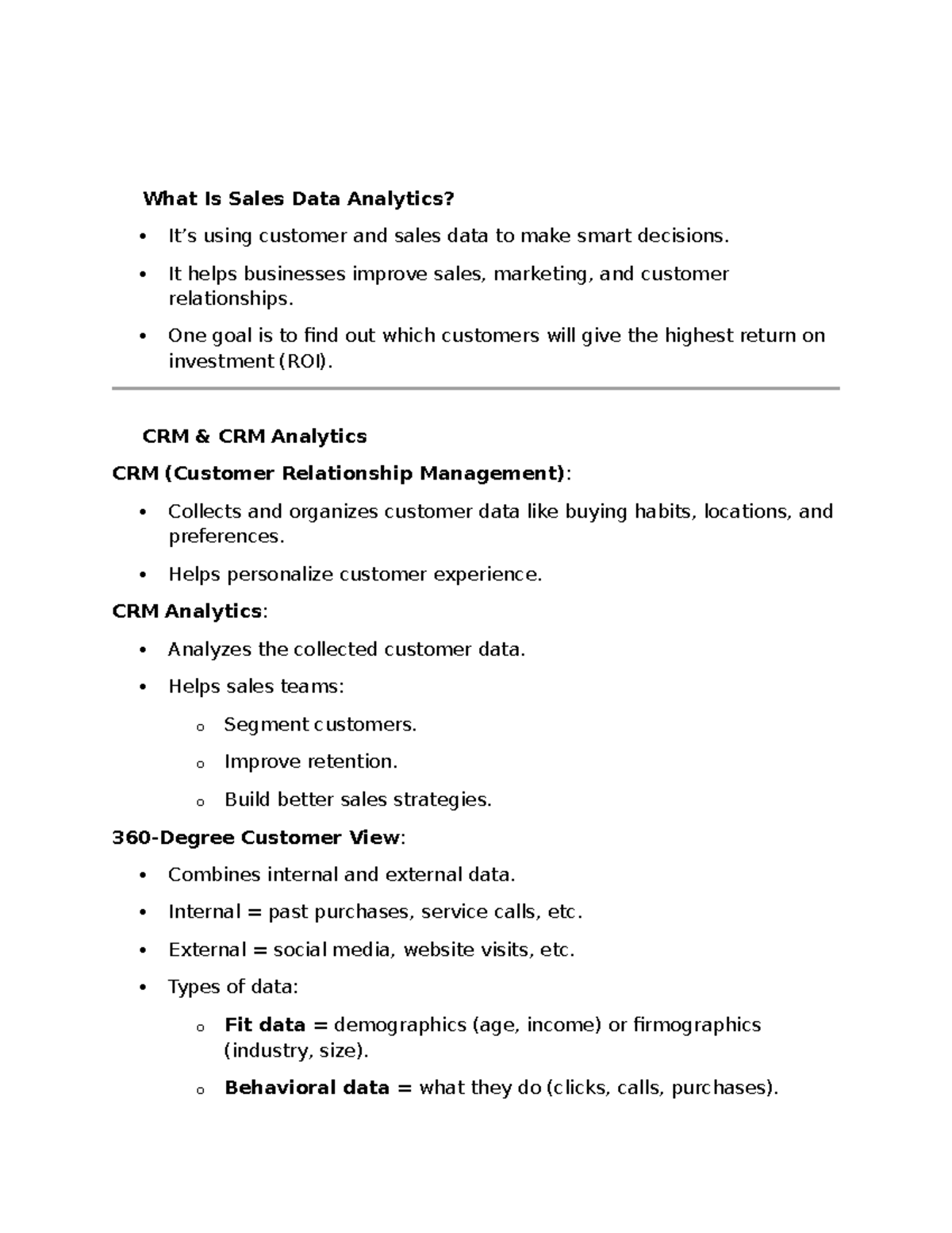 Unit 4 Module 5 Study Guide: Understanding Sales Data Analytics - Studocu