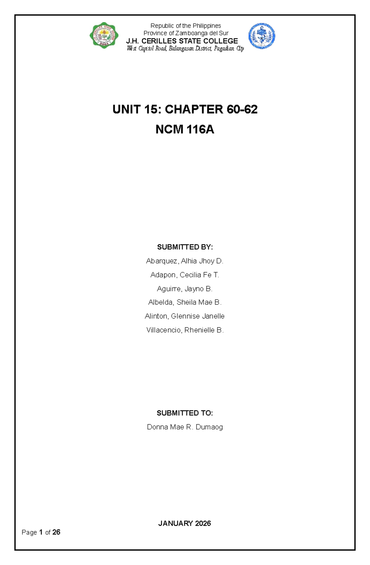 UNIT 15: CHAPTER 60-62 MED SURG REPORTER ON NEUROLOGIC FUNCTION - Studocu