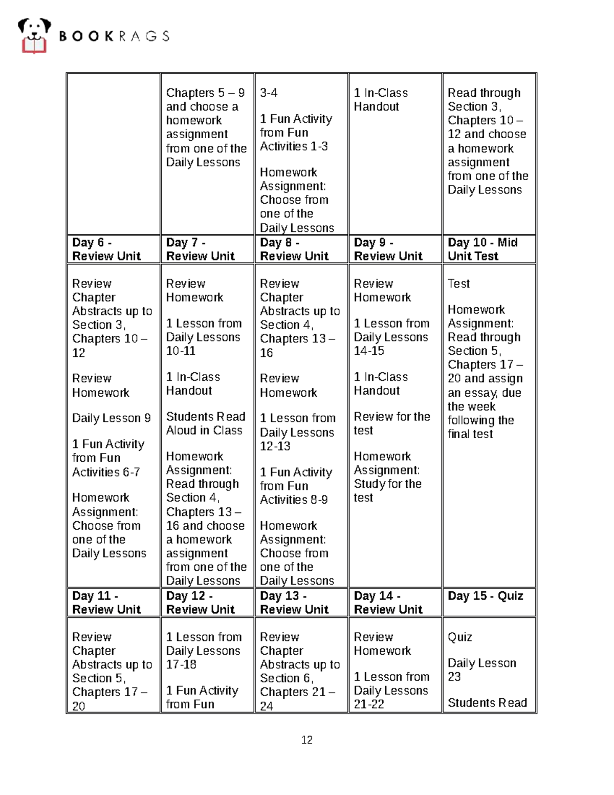 Chapters 5-12 Homework Assignments & Daily Lesson Reviews (Course 12 ...