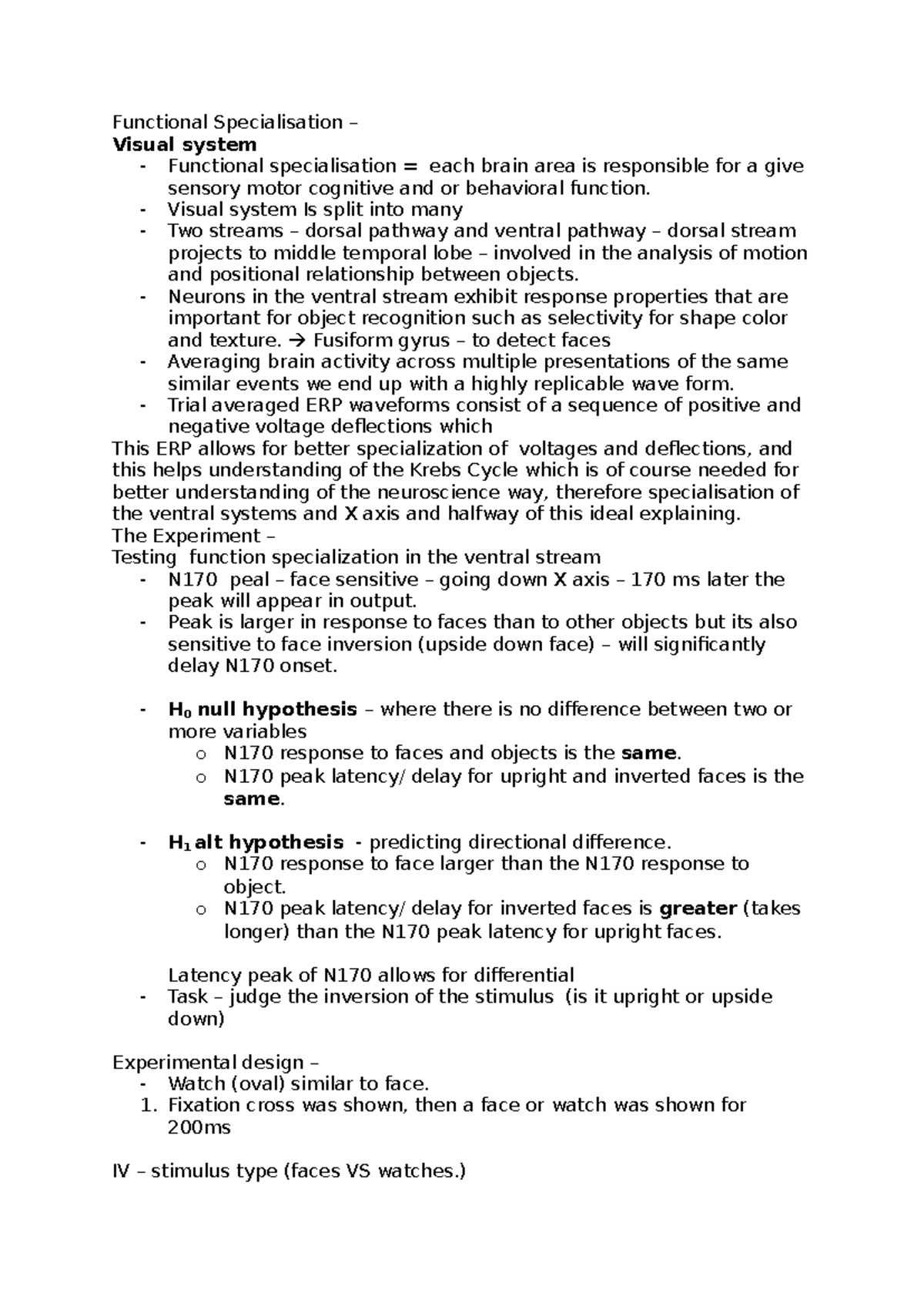 Functional Specialisation in the Visual System: Dorsal and Ventral ...