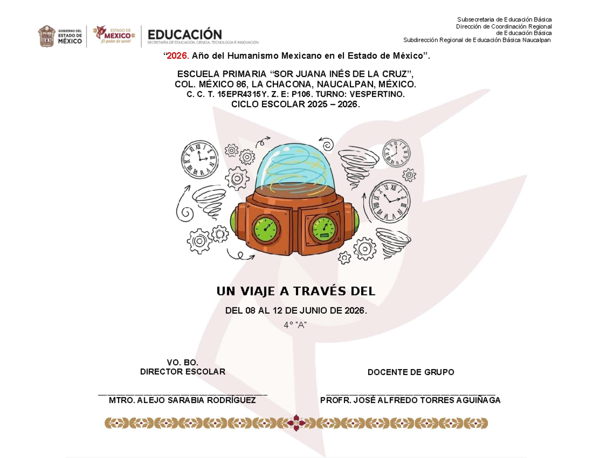 Proyecto Escolar Comunitario: Aula Fase 4 - Exploración del Tiempo y ...