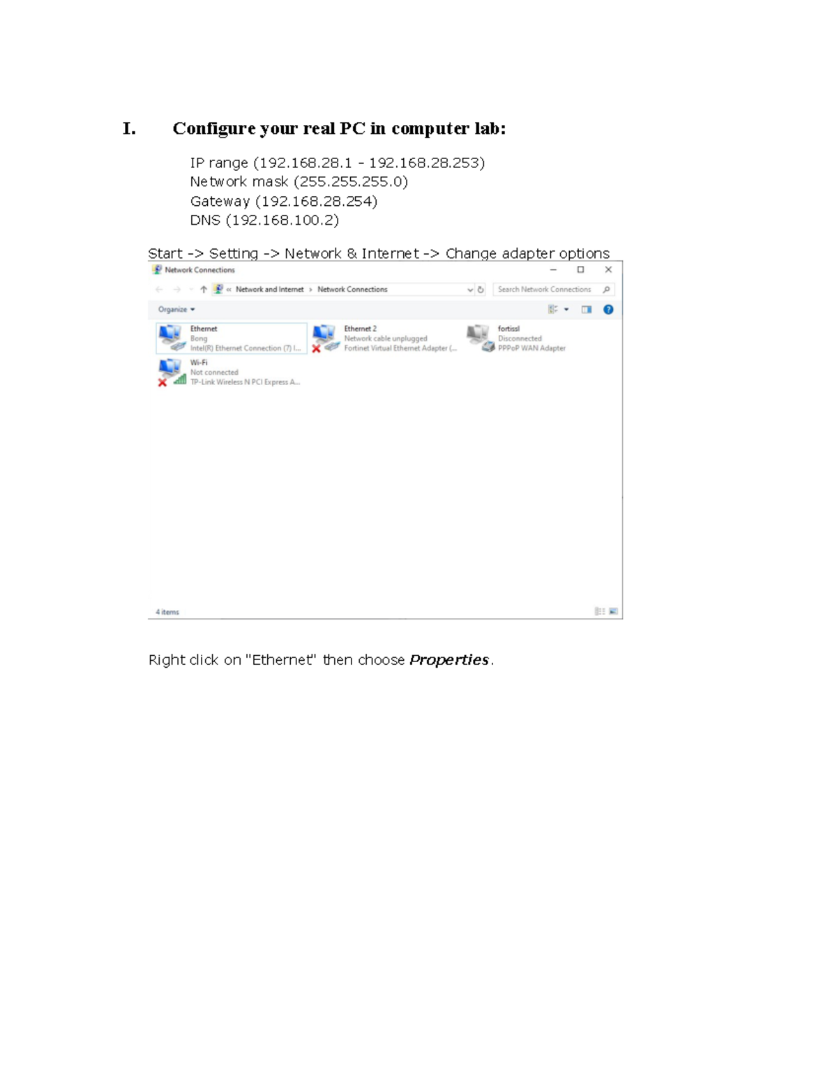**Networking Configuration Guide for PC Lab - CSE 101** - Studocu