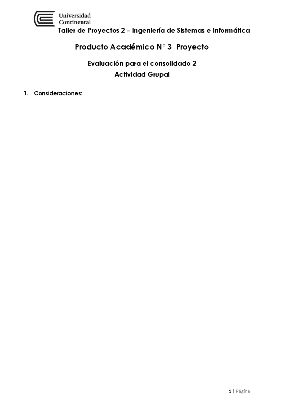 Taller de Proyectos 2 - Ingeniería de Sistemas e Informática: Producto ...