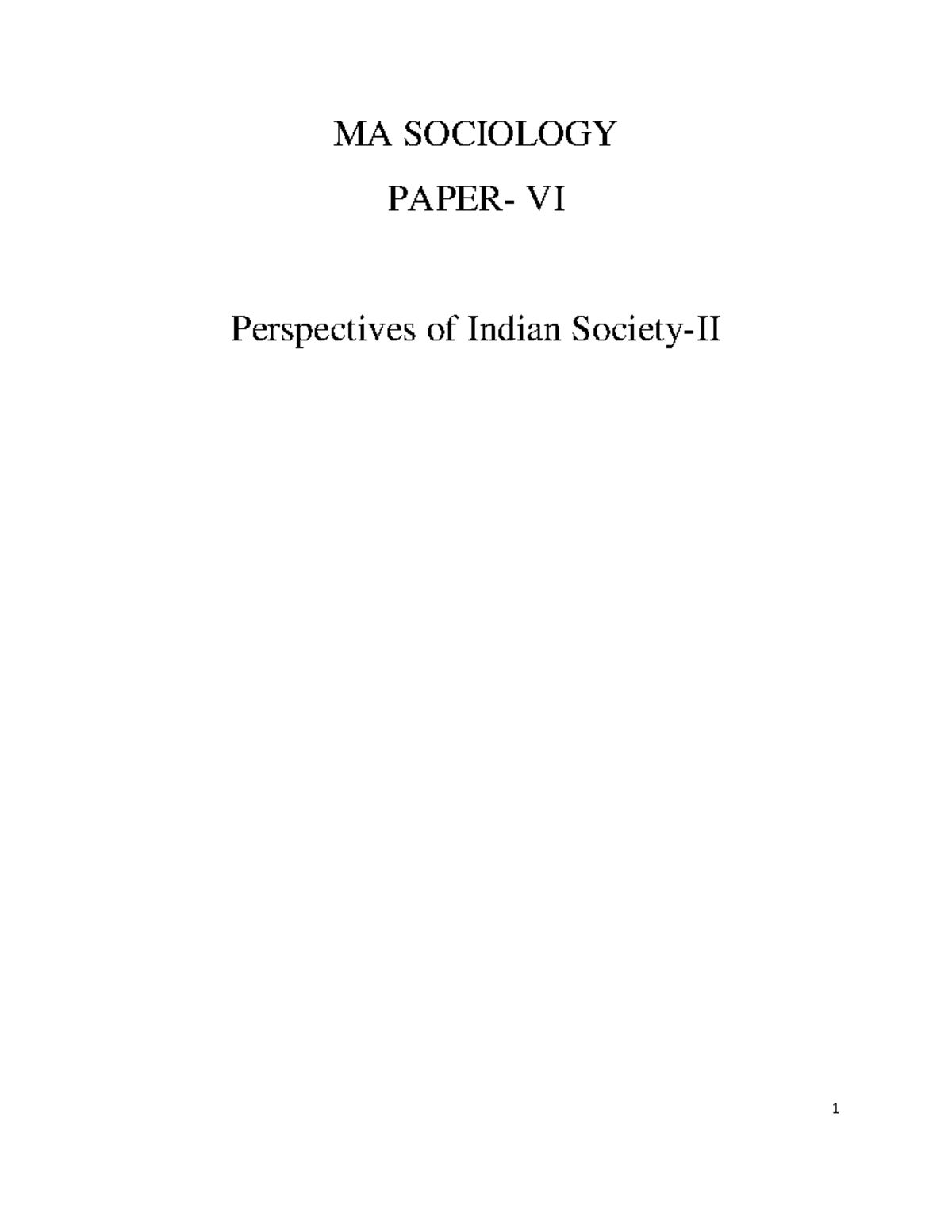 Caste system notes. sociology of indian society - MA SOCIOLOGY PAPER ...