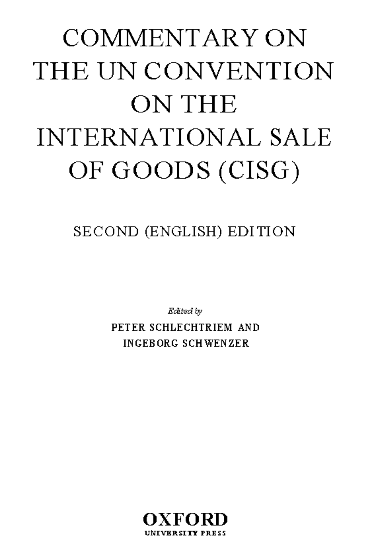 CISG Commentary: Insights on International Sale of Goods Law - Studocu