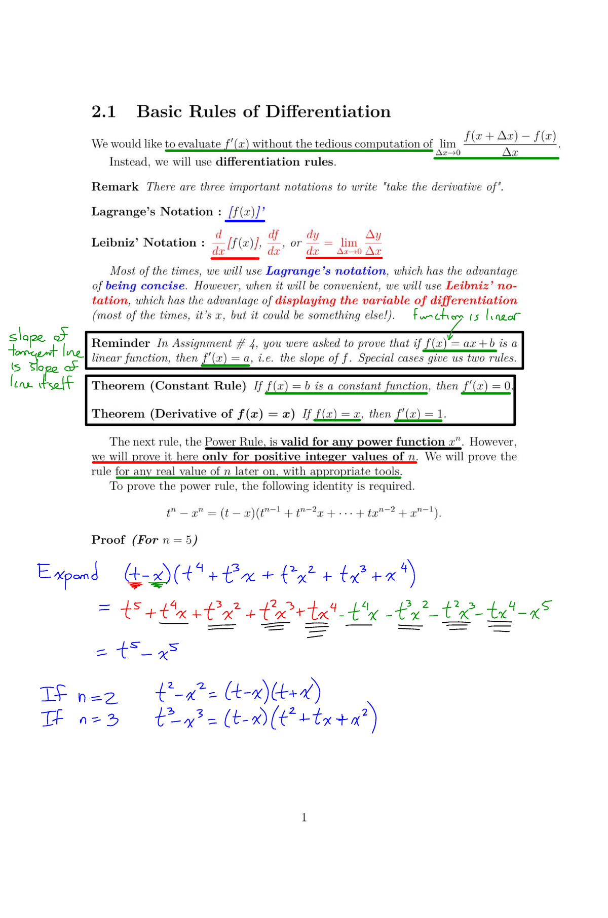 2.1 Differentiation Rules and Their Applications (Course Code: 2) - Studocu
