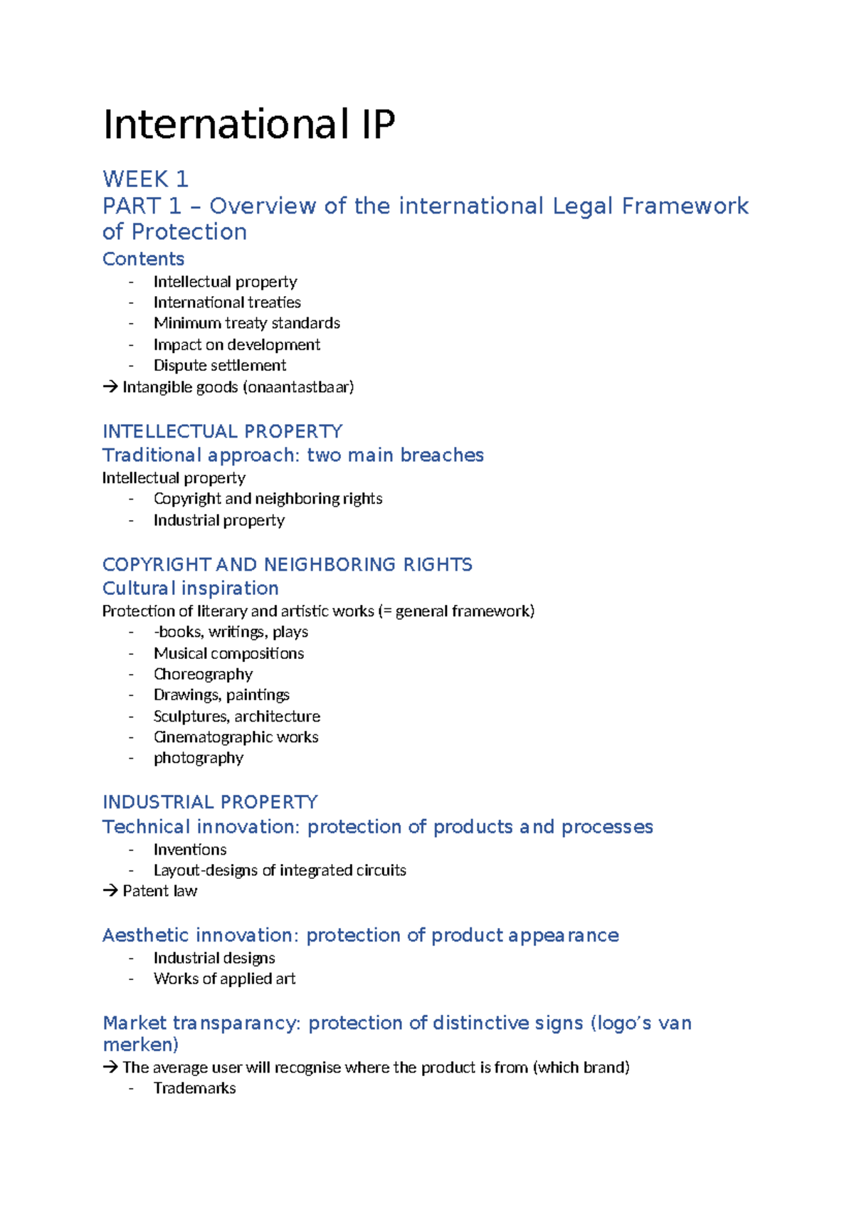 HC International IP WEEK 1: Overview of Legal Framework & Treaties ...