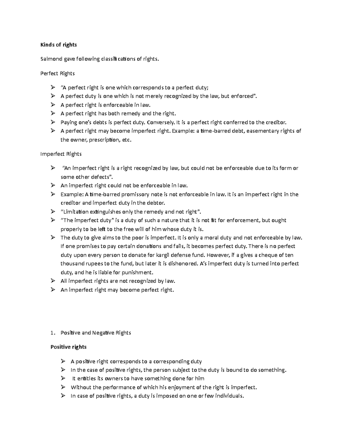 15. Classifications of Legal Rights: Perfect and Imperfect Types - Studocu