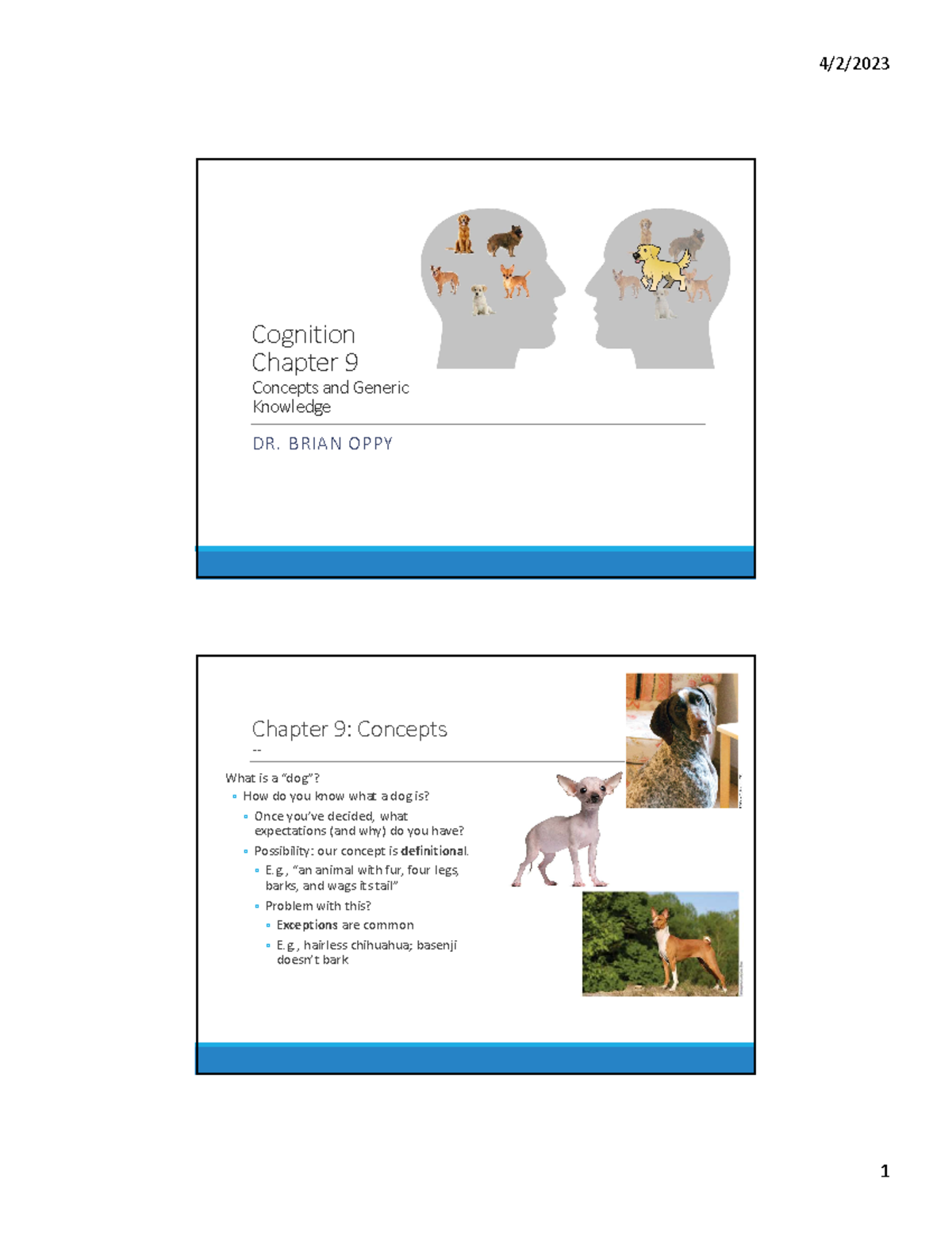 Lecture Notes CH9: Concepts and Generic Knowledge Overview - Studocu