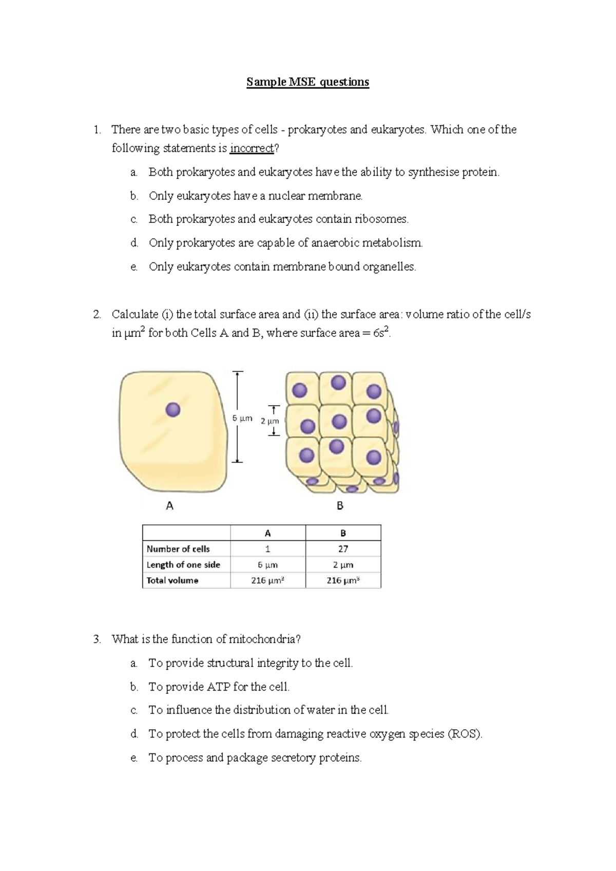 MSE Sample Questions for Midterm Exam S2 2024 - Studocu