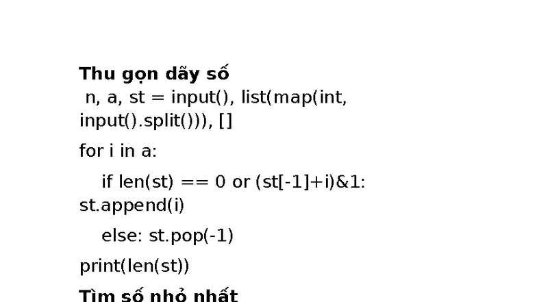 đề thi sáng - ưerwrw - Thu gọn dãy số n, a, st = input(), list(map(int ...