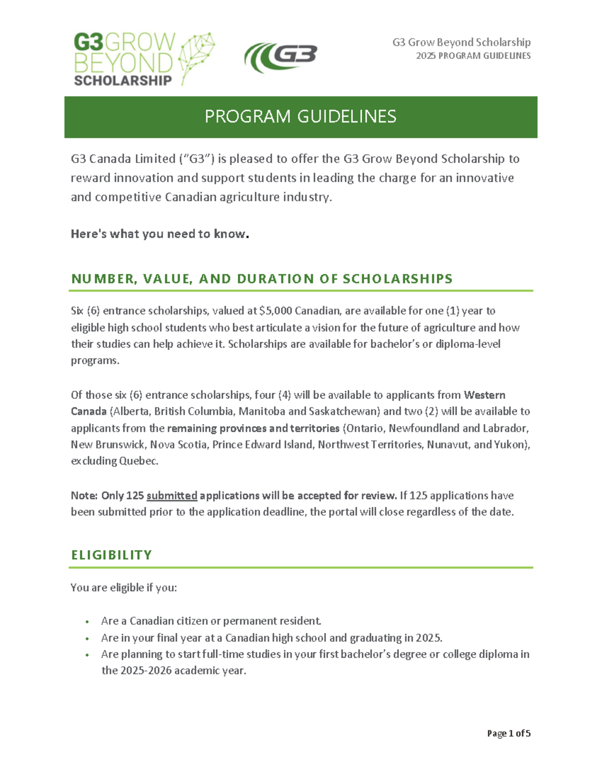 1 1400686 2025 G3 Grow Beyond Guidelines - 2025 PROGRAM GUIDELINES ...