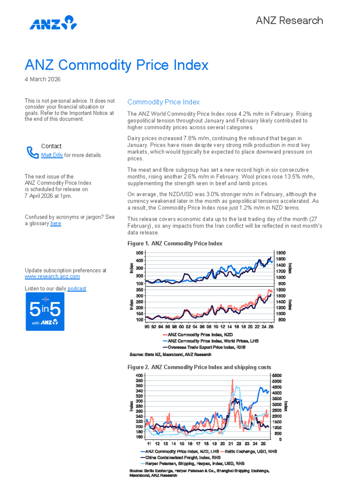 ANZ Commodity Price Index Update - March 2026 Analysis - Studocu
