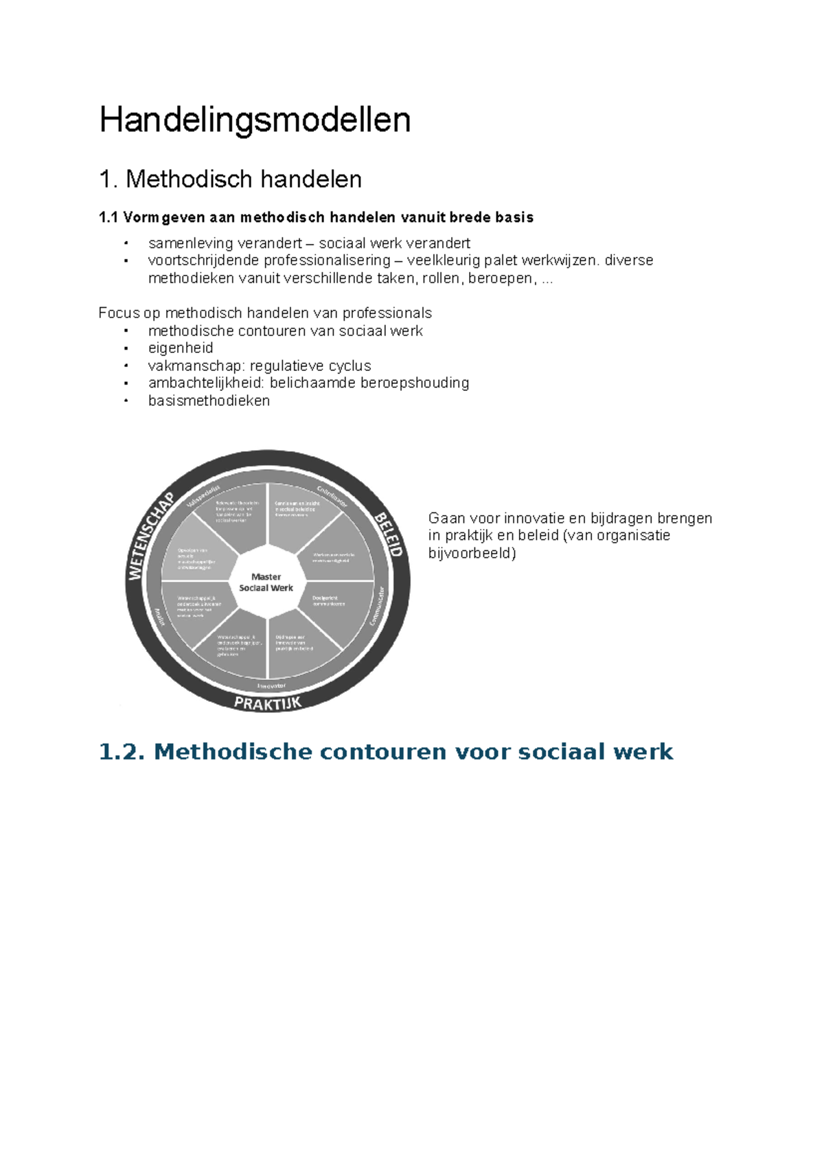 Sv Eerste Les Handelingsmodellen: Methodisch Handelen in Sociaal Werk ...