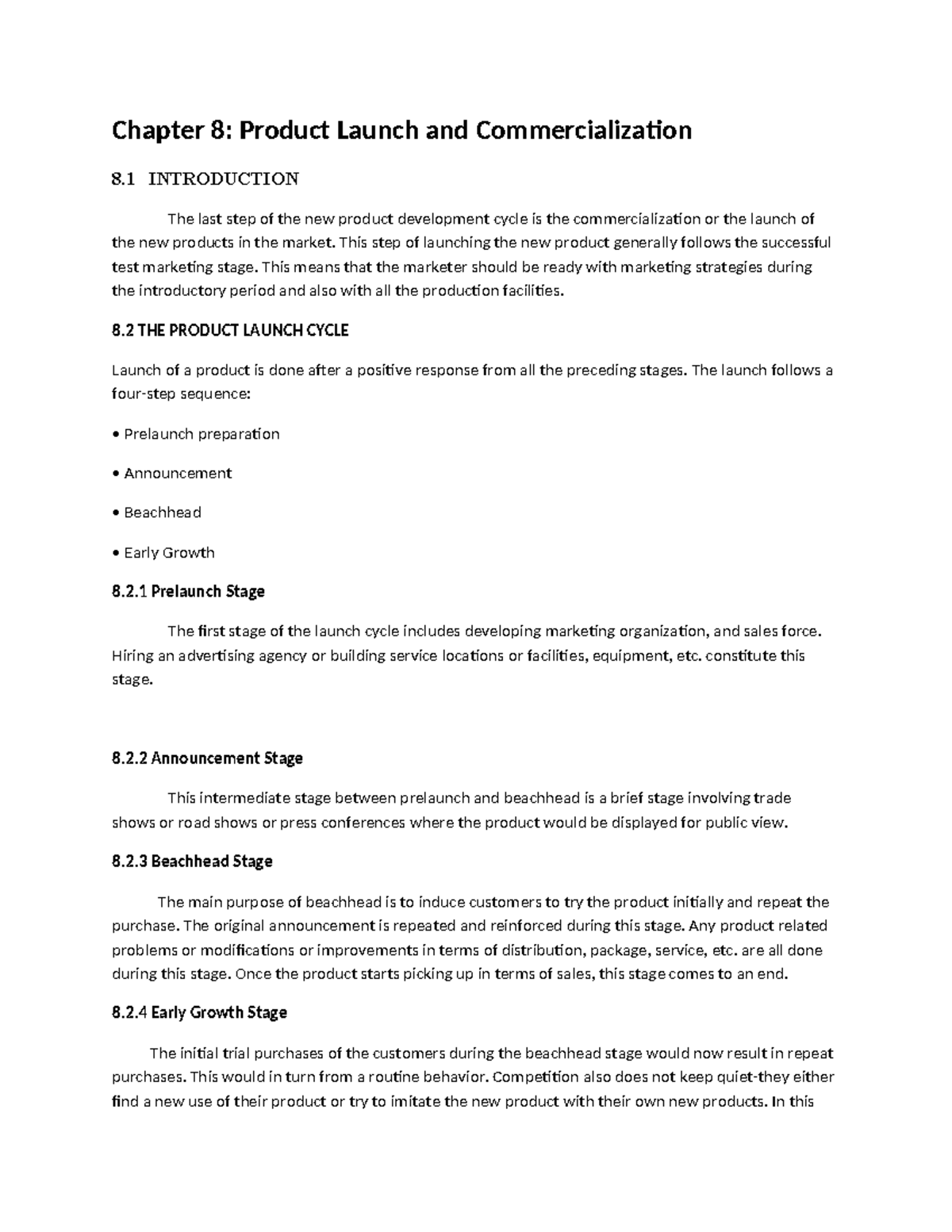 Chapter-8 - Chapter 8: Product Launch and Commercialization - Chapter 8 ...