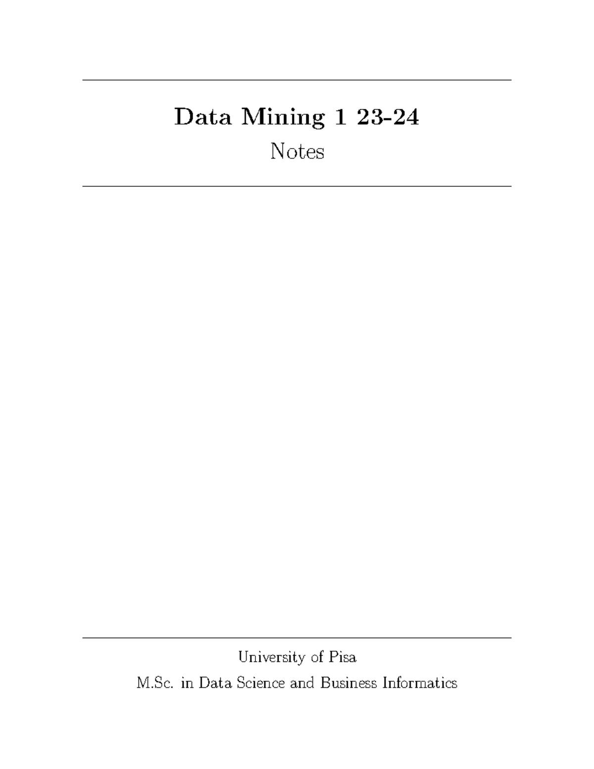 DM1 Notes: Data Understanding and Preparation in Data Mining - Studocu